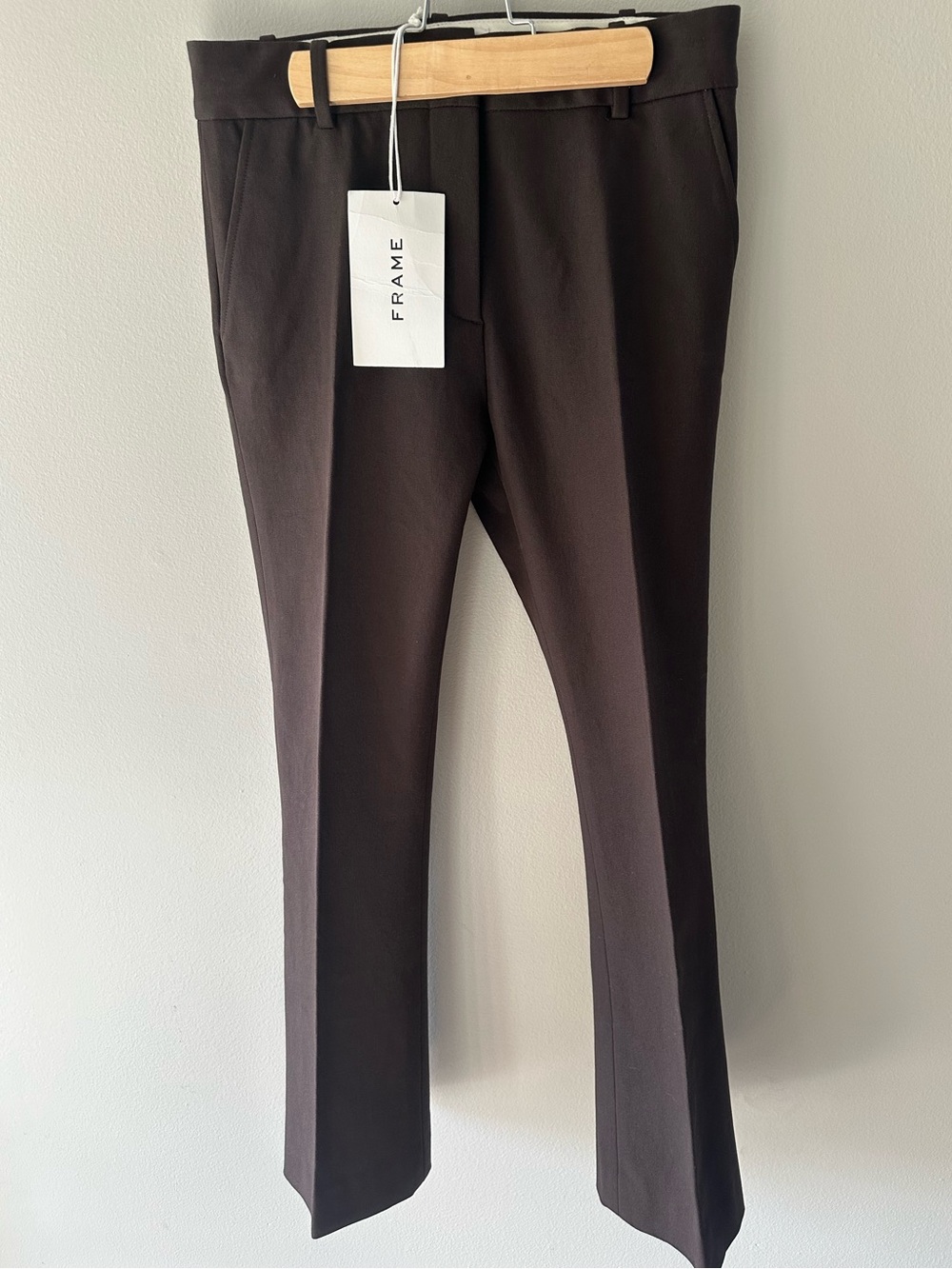 FRAME Le Crop Mini Boot Trouser Pants Dark Brown Women’s Size 0 NWT